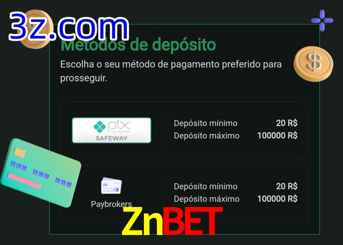 O cassino Znbet oferece uma grande variedade de métodos de pagamento